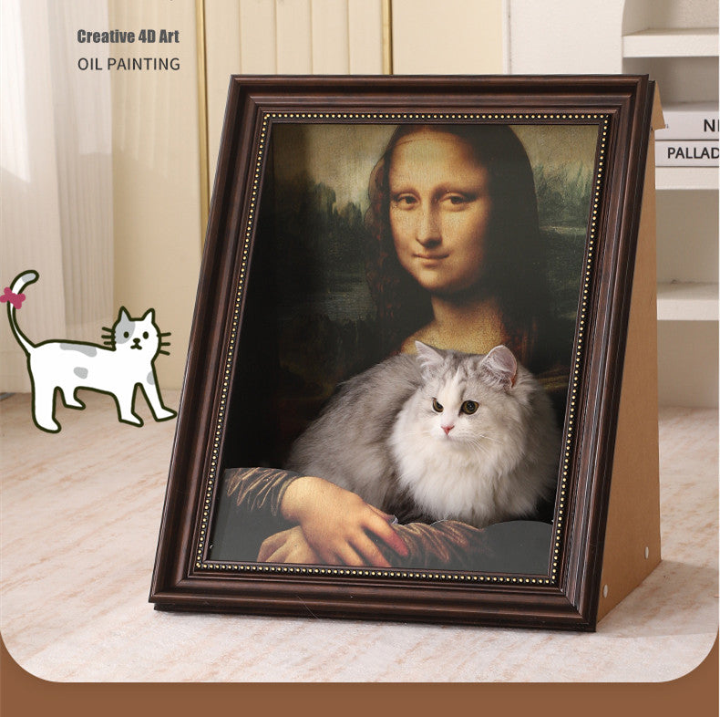 Mona Lisa 4D Cat Scratcher - The Ultimate Hide & Seek!
