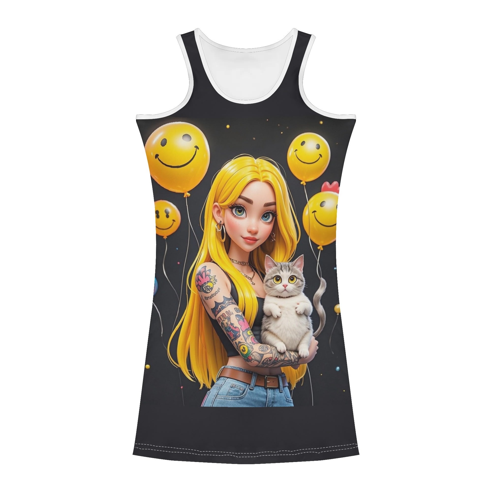Womens Summer Dresses Sexy Wrap Hip Mini Slim Fitted Dress--Front and back print