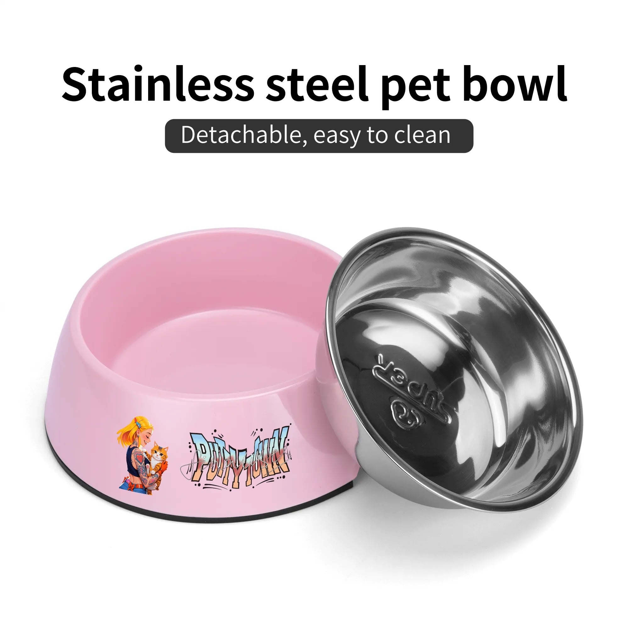 Customizable Stainless Steel Pet Bowl – Stylish&Personalized Feeding Time