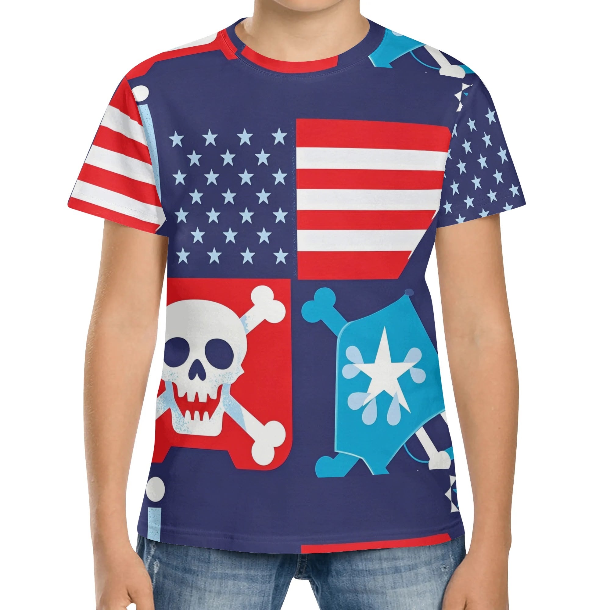 Custom All-Over Print Kids T-Shirt--100% Polyester | Youth Short Sleeve Tee