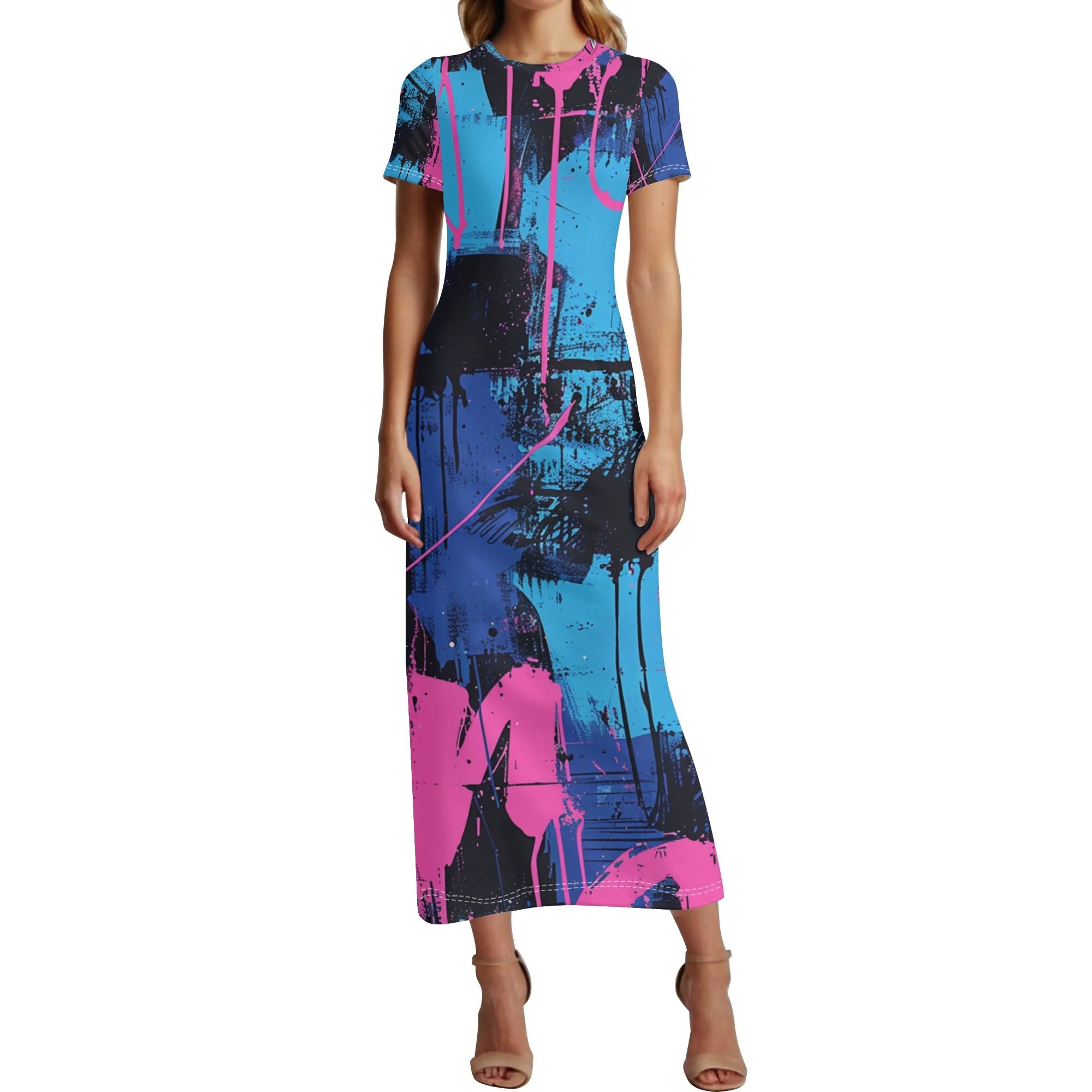Womens POD Dress Casual All Over Print Dresses