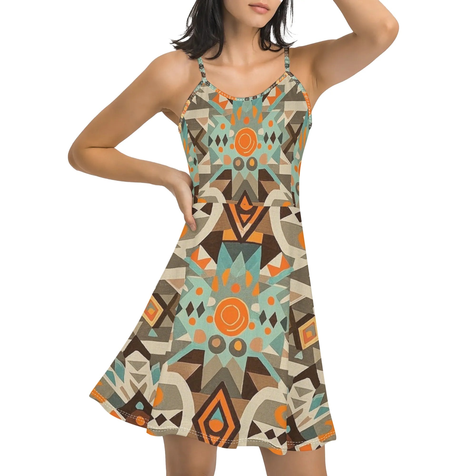 Womens Lounge Sleeveless Adjustable Spaghetti Strap Short Dress Swing Dress