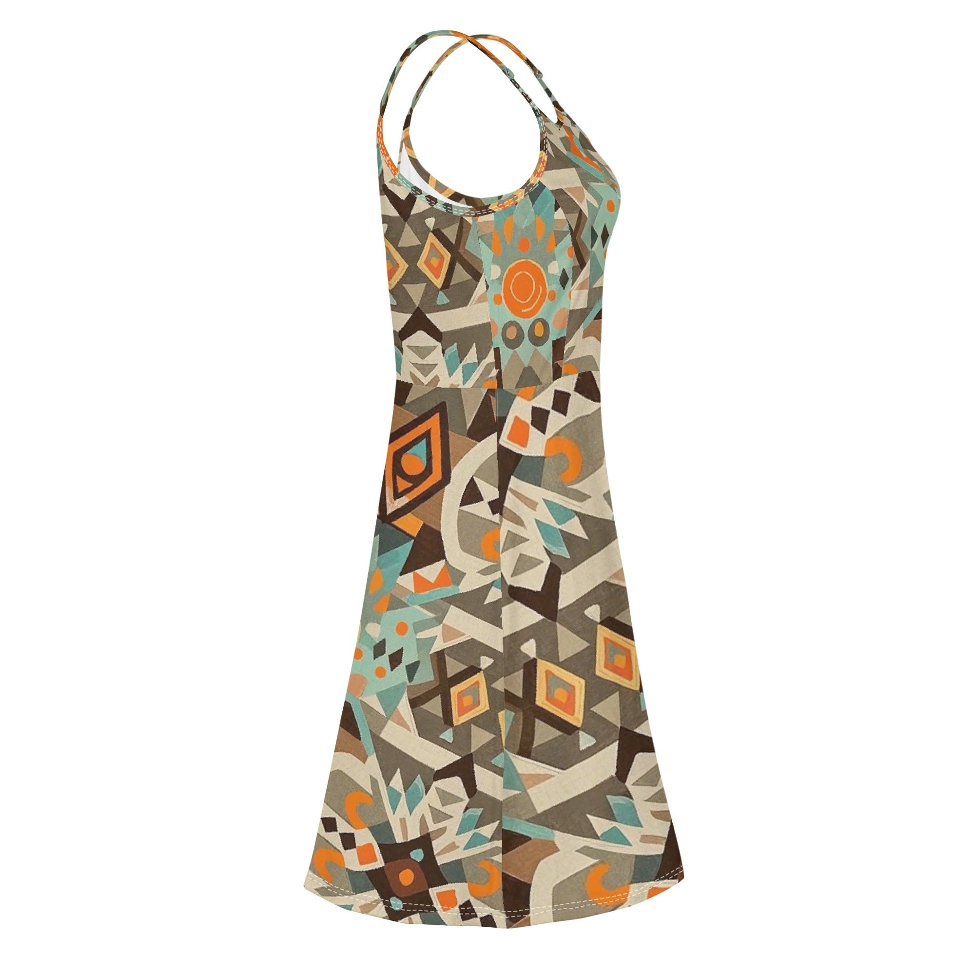 Womens Lounge Sleeveless Adjustable Spaghetti Strap Short Dress Swing Dress