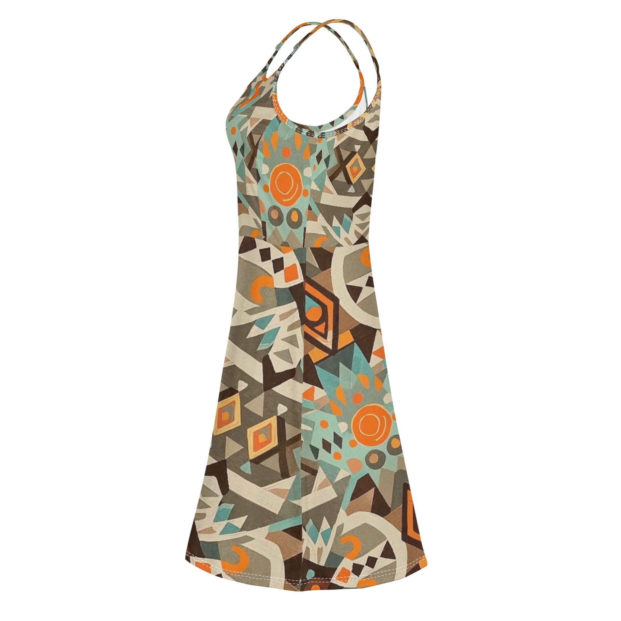 Womens Lounge Sleeveless Adjustable Spaghetti Strap Short Dress Swing Dress