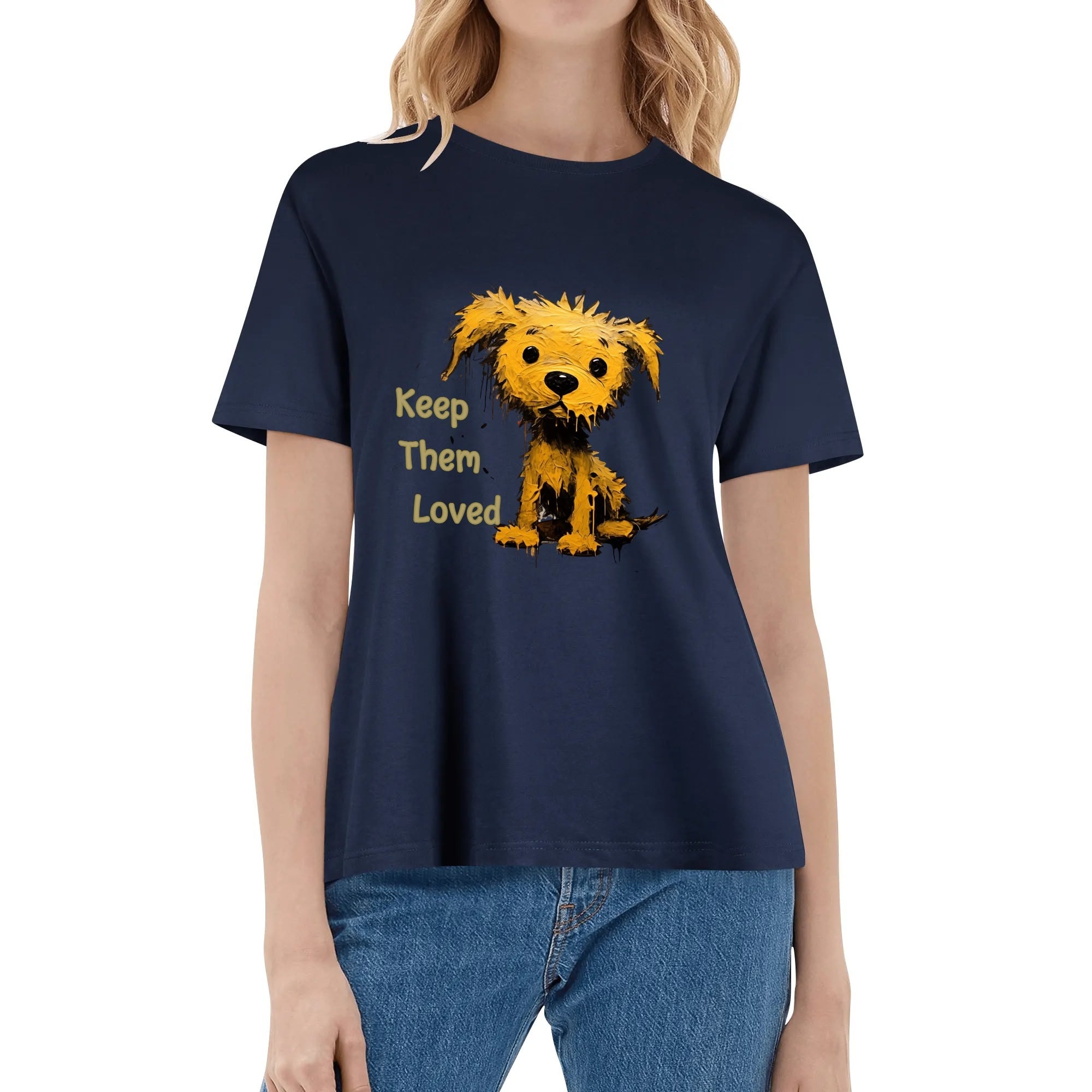 Custom Family Matched Women’s T-Shirt – 100% Cotton with Personalized Front Image