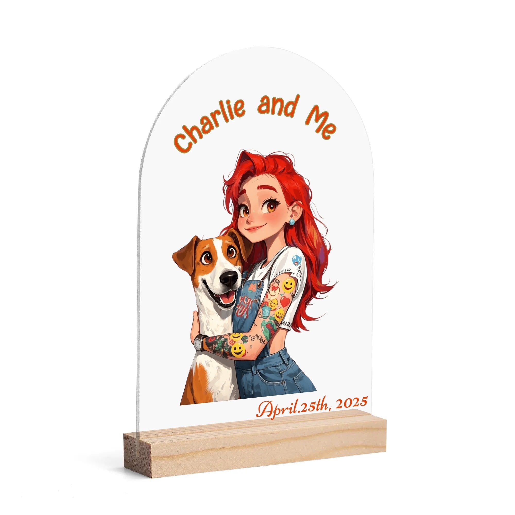 Forever Moments" Custom Acrylic Table Card with Light-Up Display--With Memory Date