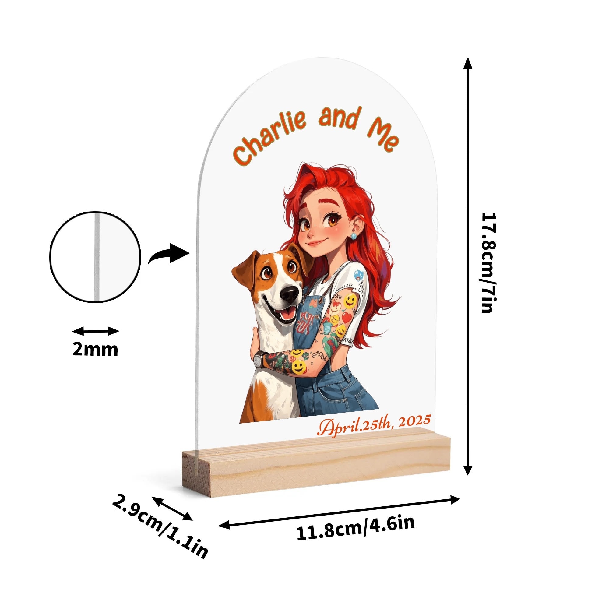 Forever Moments" Custom Acrylic Table Card with Light-Up Display--With Memory Date