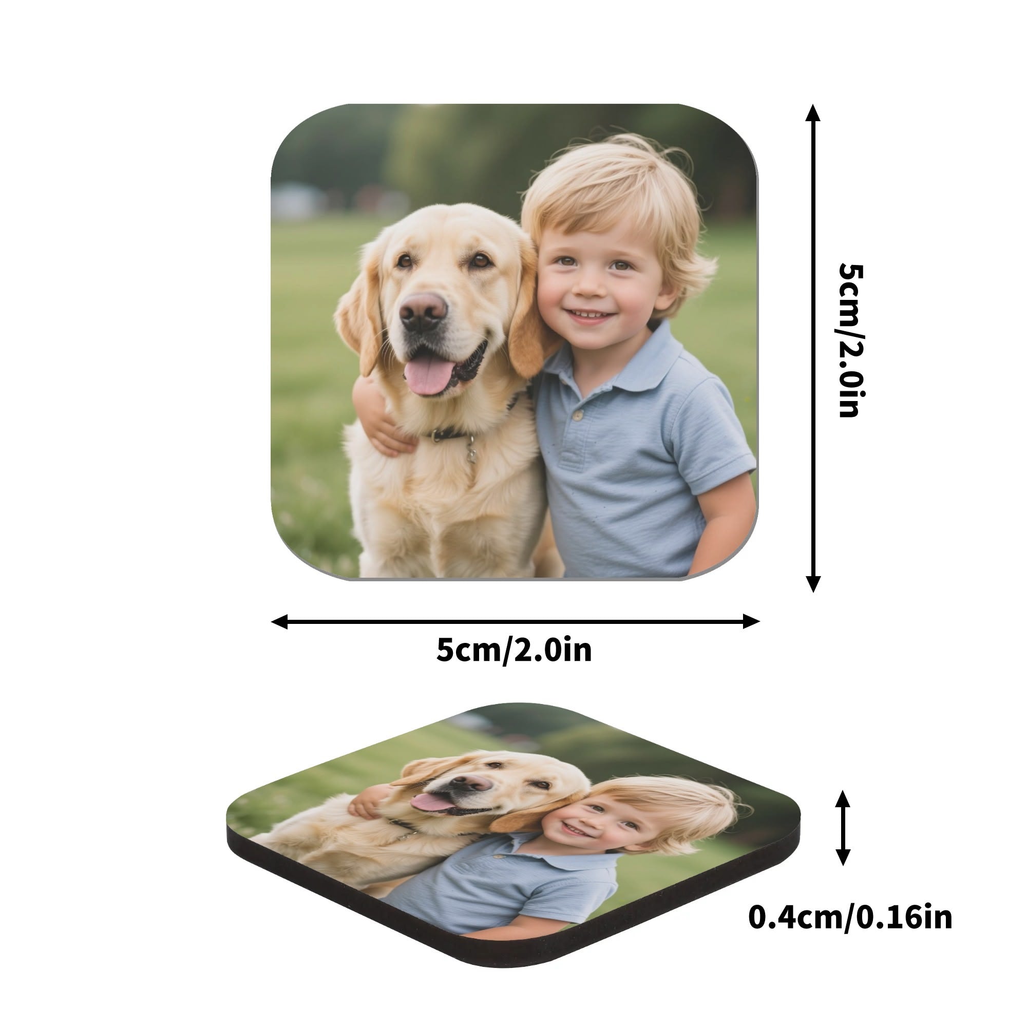 Custom Photo Fridge Magnets - Set of 4 | Personalized Magnetic Photo Gifts