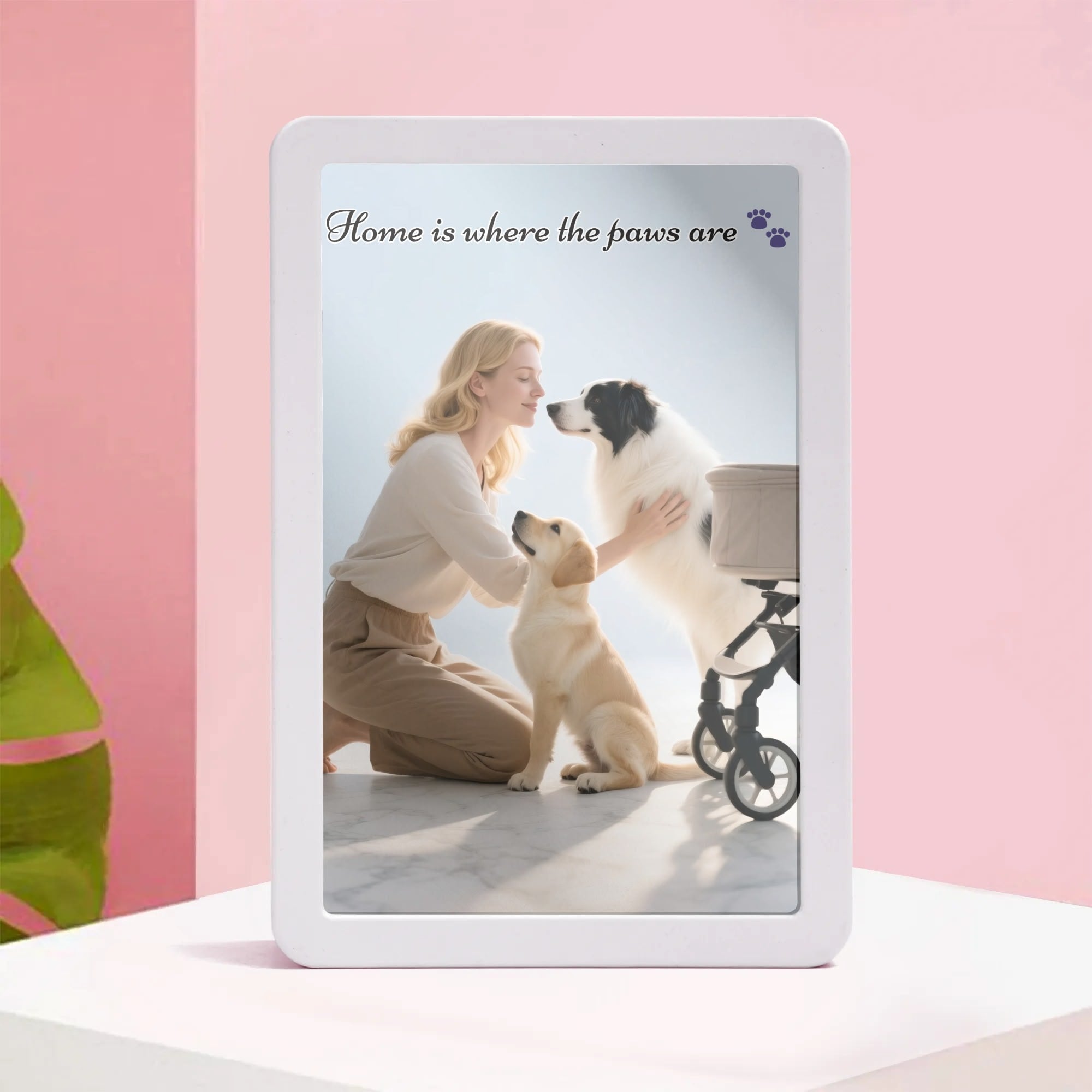 Illuminate Your Memories in Style – Personalized LED Mirror Photo Frame (Vertical White)