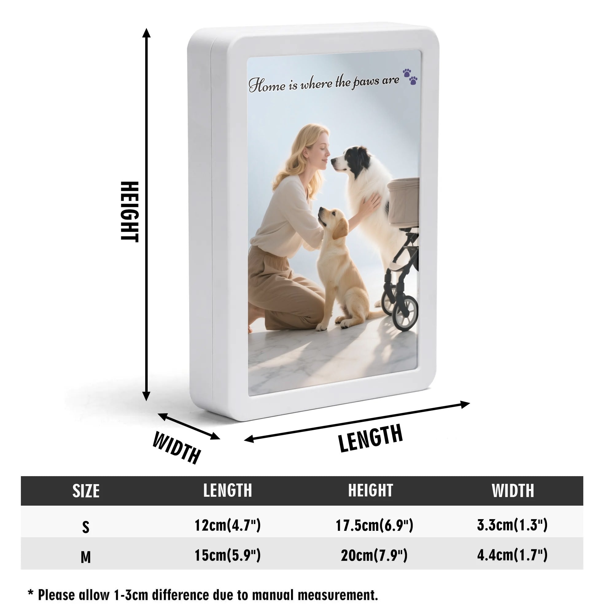 Illuminate Your Memories in Style – Personalized LED Mirror Photo Frame (Vertical White)