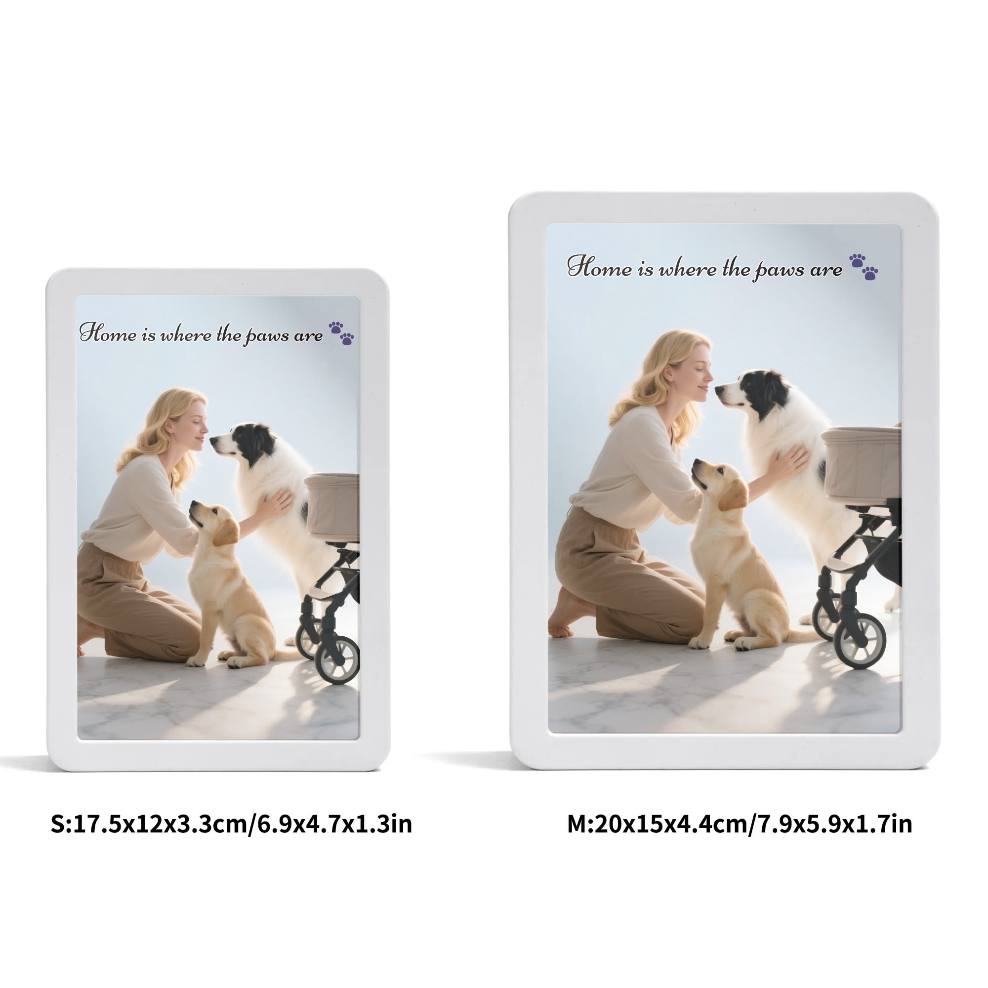 Illuminate Your Memories in Style – Personalized LED Mirror Photo Frame (Vertical White)