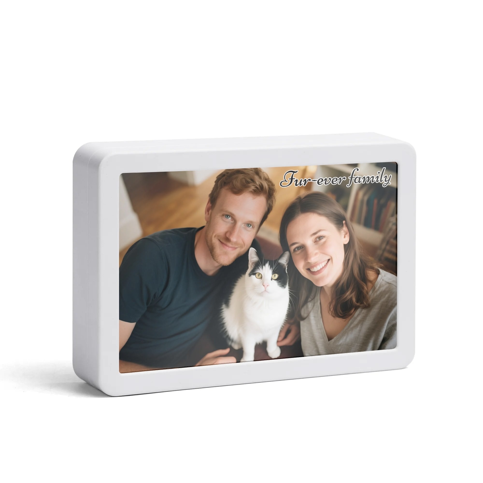 Light Up Your Memories in Style – Personalized LED Mirror Photo Frame(Horizontal White)