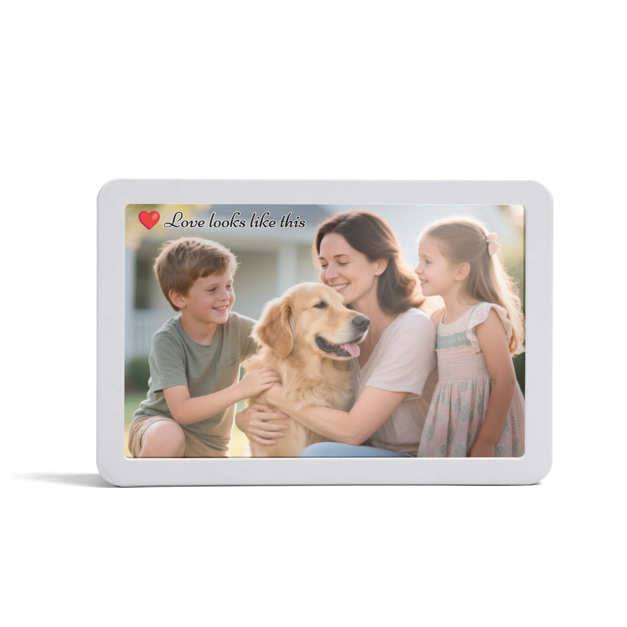 Light Up Your Memories in Style – Personalized LED Mirror Photo Frame(Horizontal White)