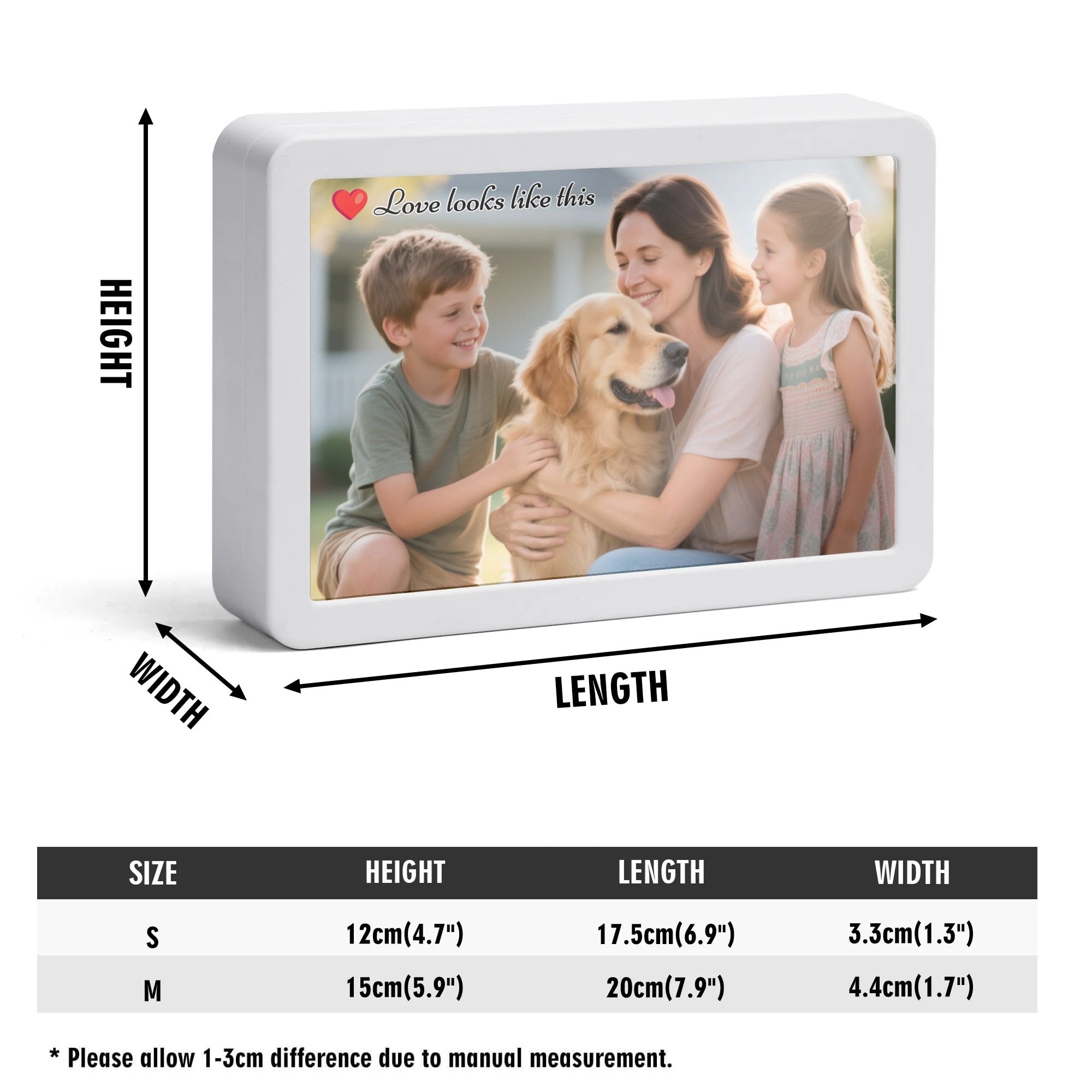 Light Up Your Memories in Style – Personalized LED Mirror Photo Frame(Horizontal White)