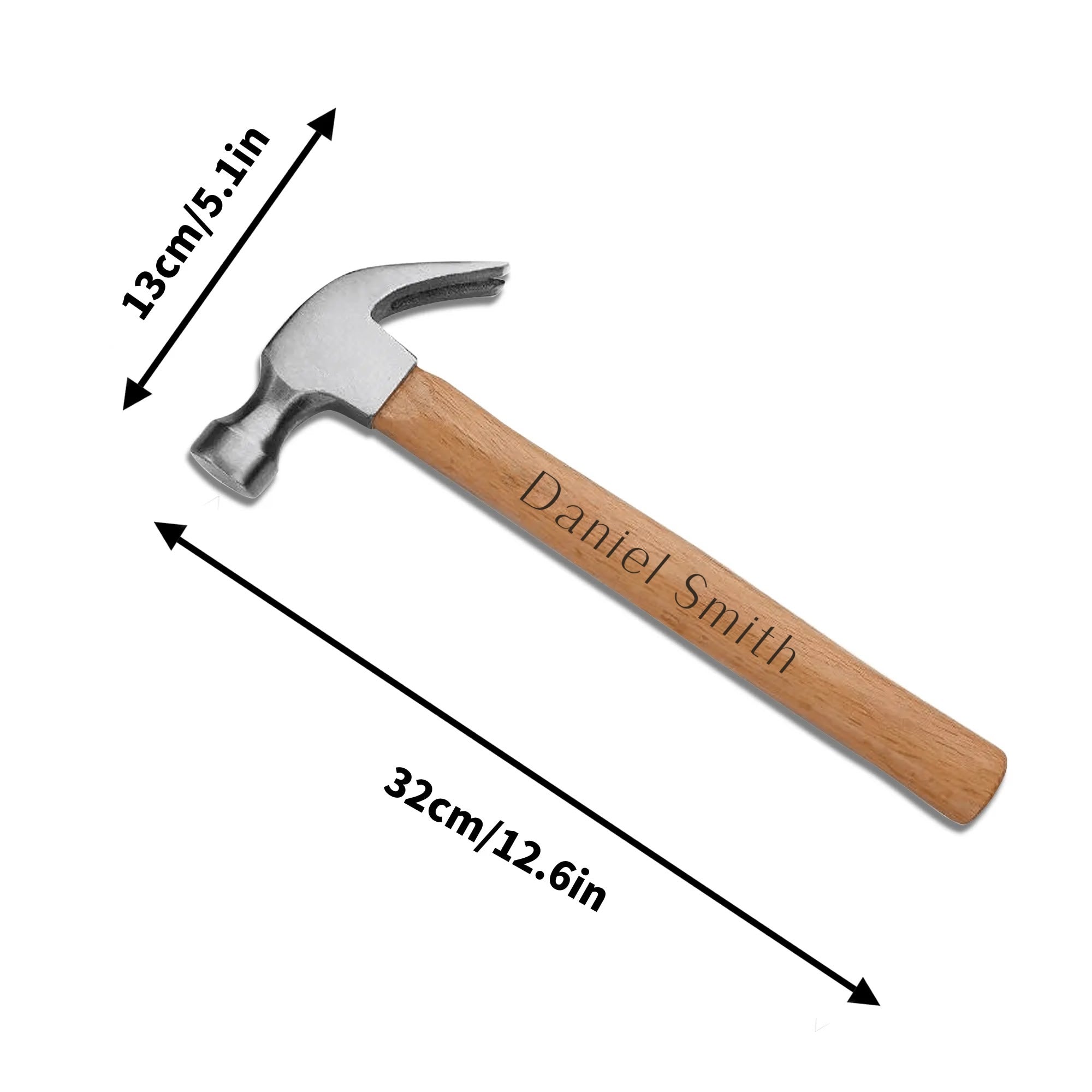 Personalized Hammer with Wood Handle and Steel Head Tool Designed for Birthday Gift for Men for Father's Day!