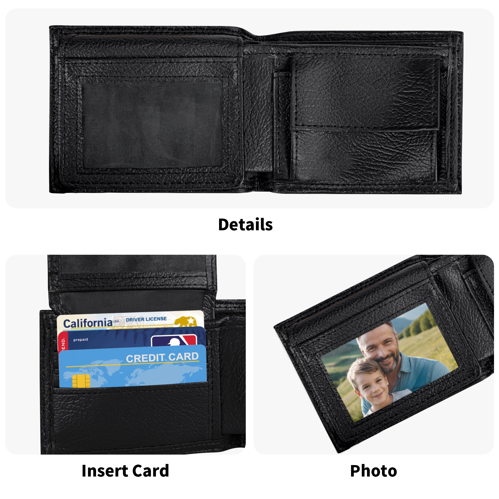 Custom-Printed Men's Luxury PU Leather Wallet – Personalized Ultra-Slim Card Holder | Ideal for Gifts, Travel & Business