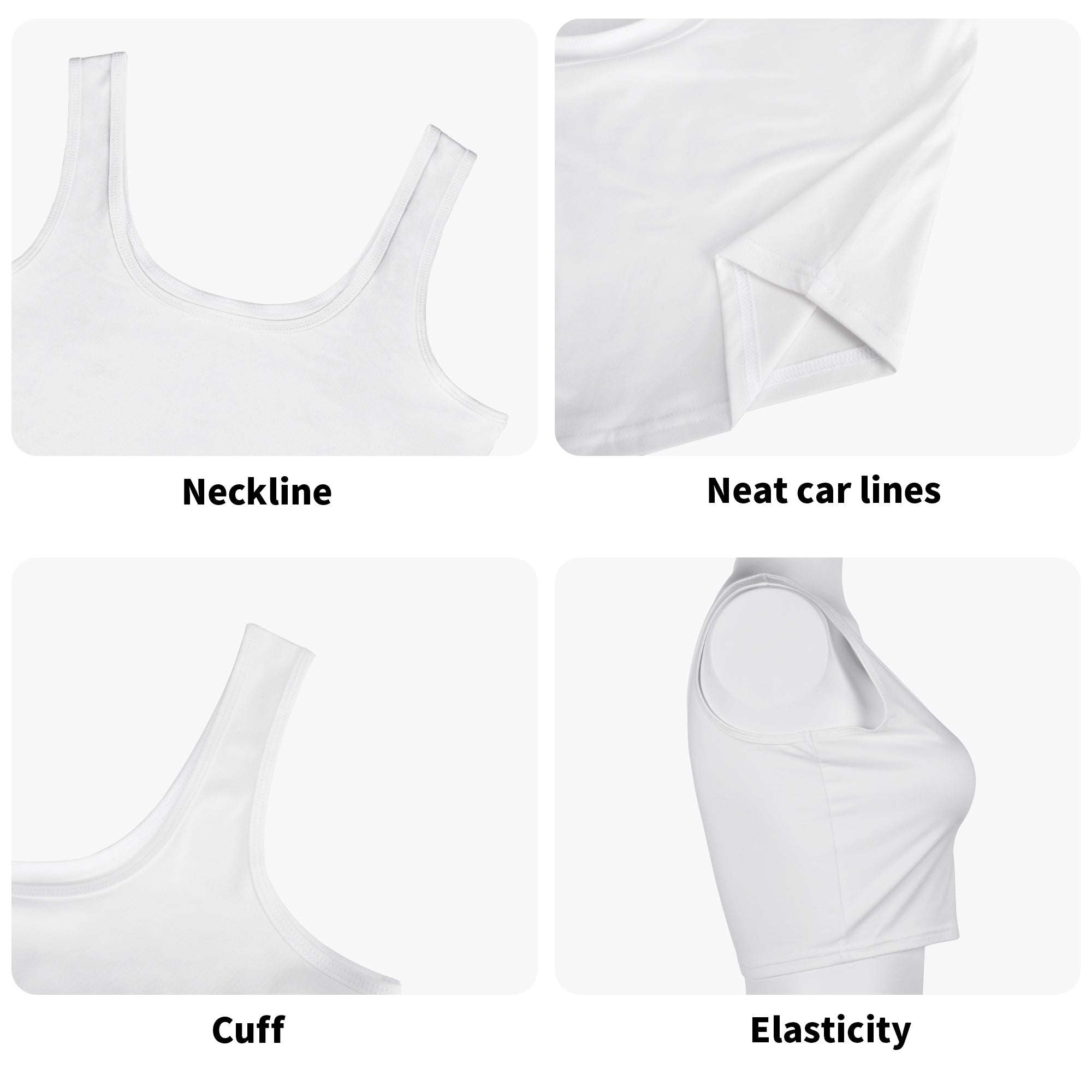 Stylish Women's Stretch Crop Tank Top Shirts-Front Printing