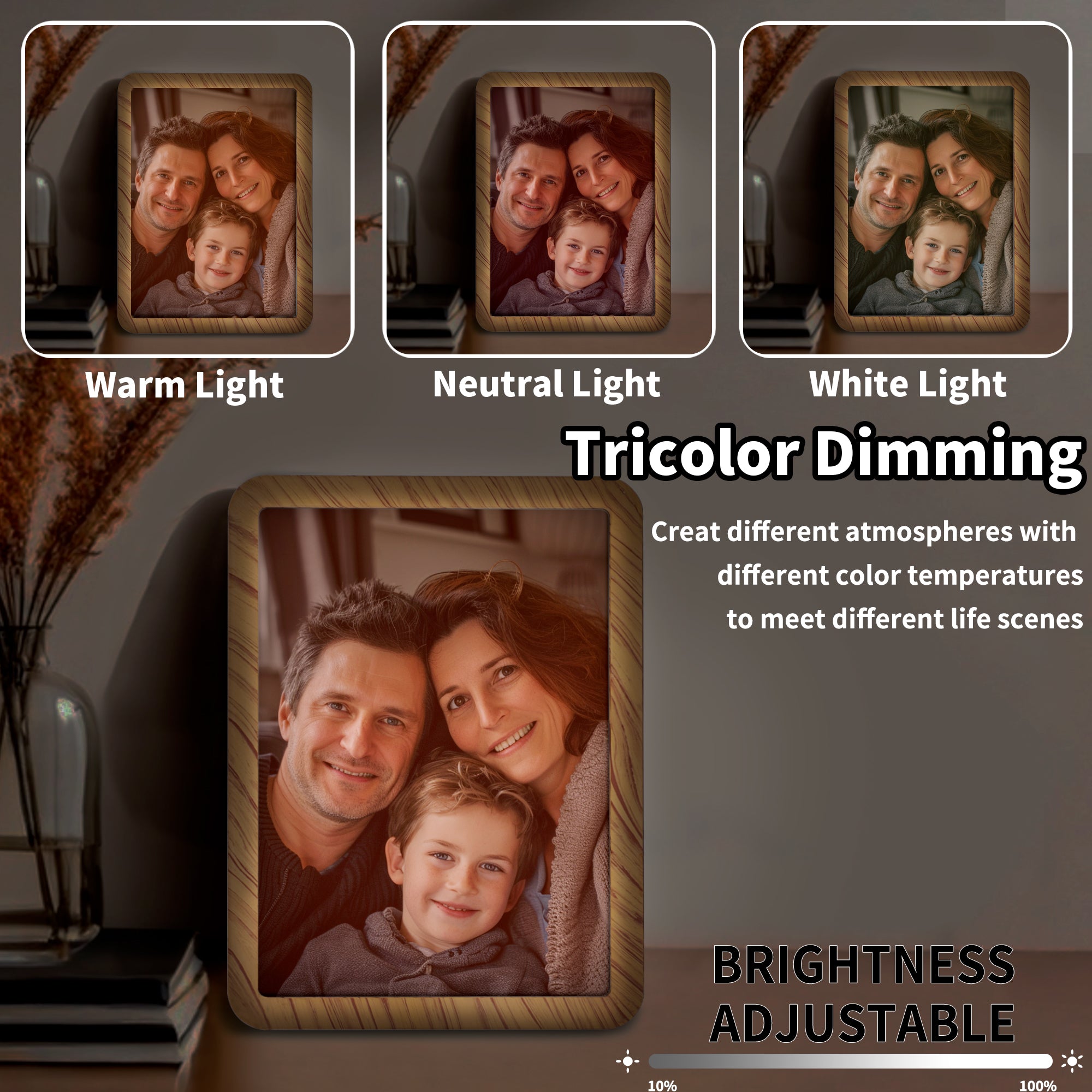 Personalized Magic Mirror Frame with LED Light(Vertical Type) – Elegant Gift for Men, Women, Friends, and Family
