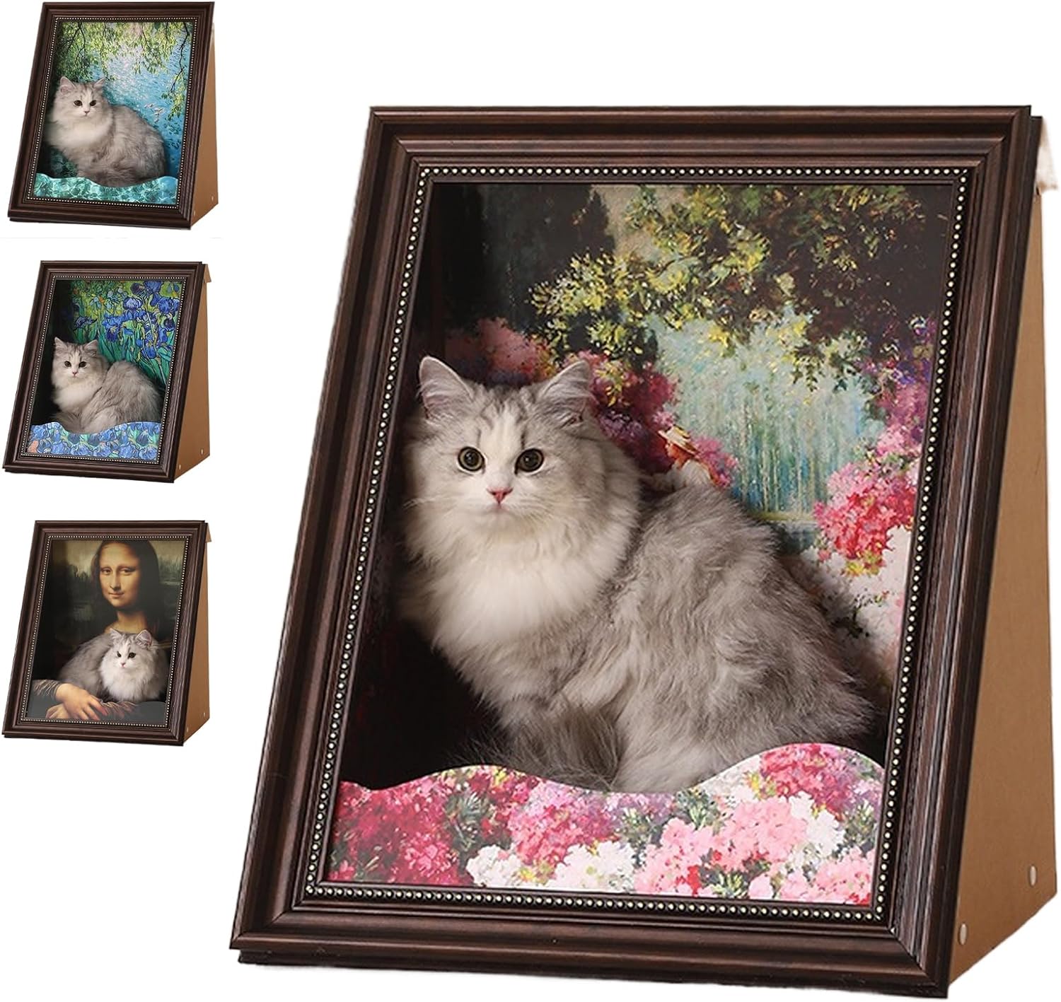 Creative Oil Painting Cat Bed | Artistic Scratcher (Rose Garden)
