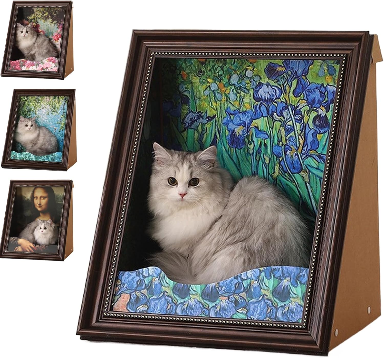Creative Oil Painting Cat Bed | Dual-Function Scratcher (Iris)