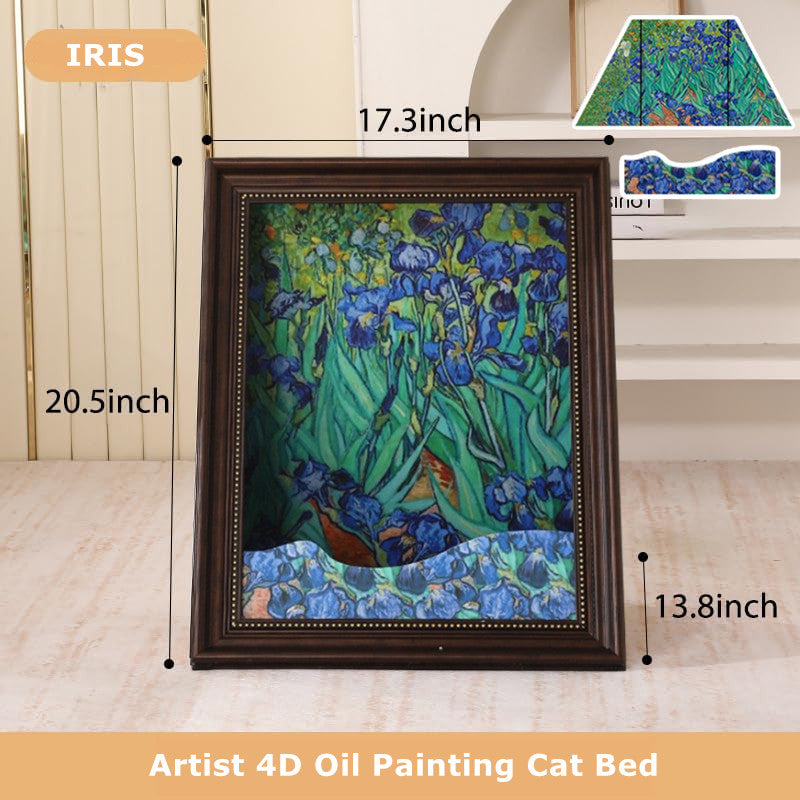 Creative Oil Painting Cat Bed | Dual-Function Scratcher (Iris)