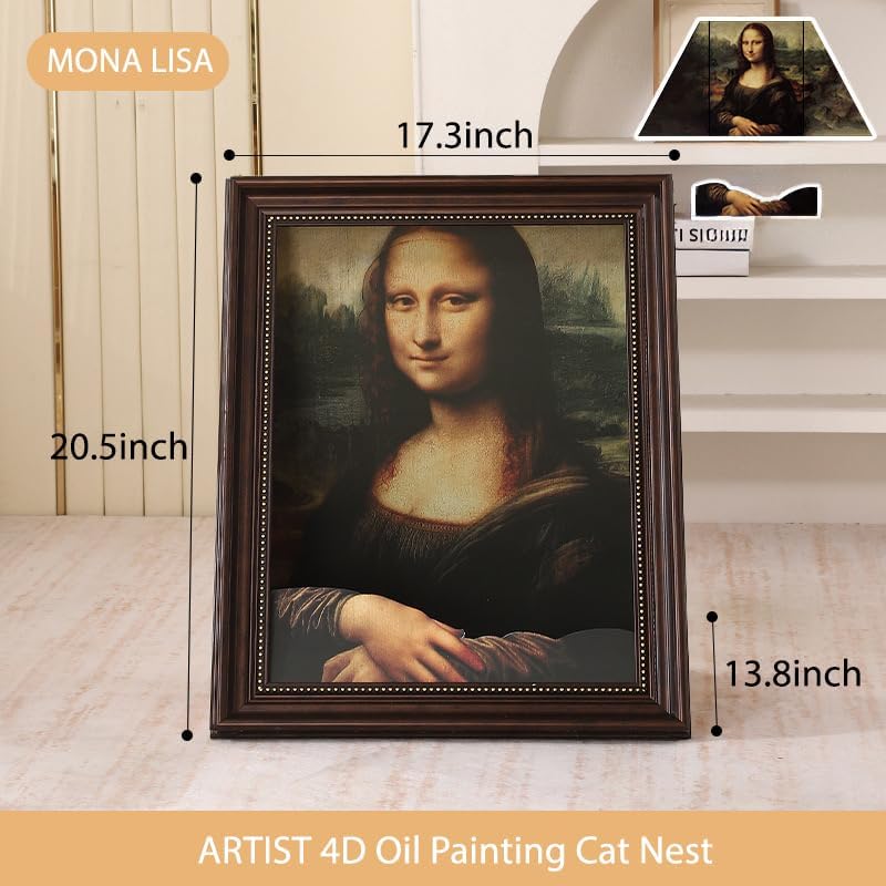 Artistic Oil Painting Cat Bed | Dual-Function Scratcher-Mona Lisa