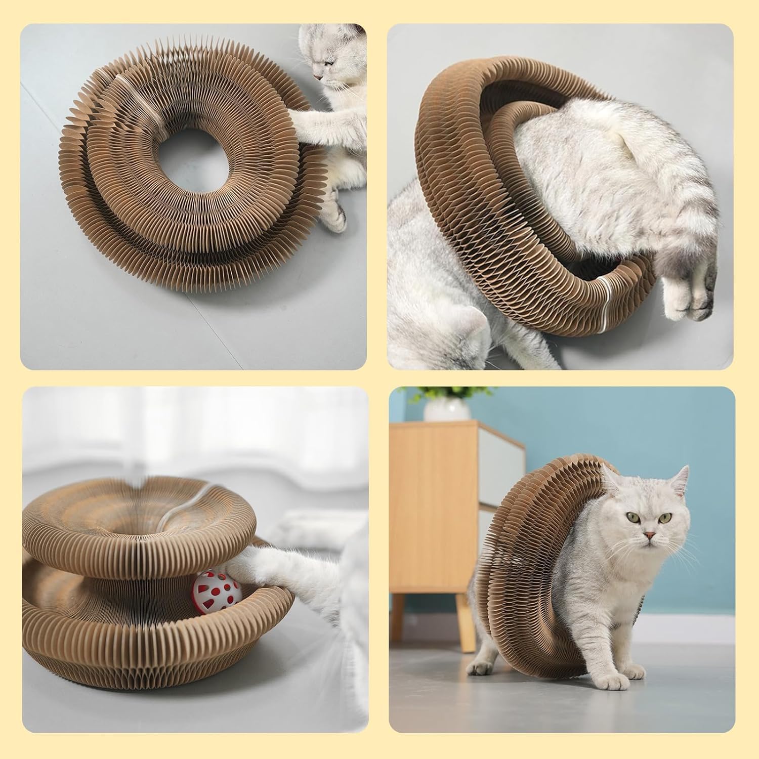 Magic Accordion Cat Scratching Board--Multi Functions Cat Ball Adventure Toy