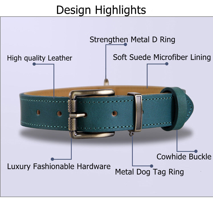 Premium Leather Dog/Cat Collar – Adjustable Comfort, Timeless Style(Orange)