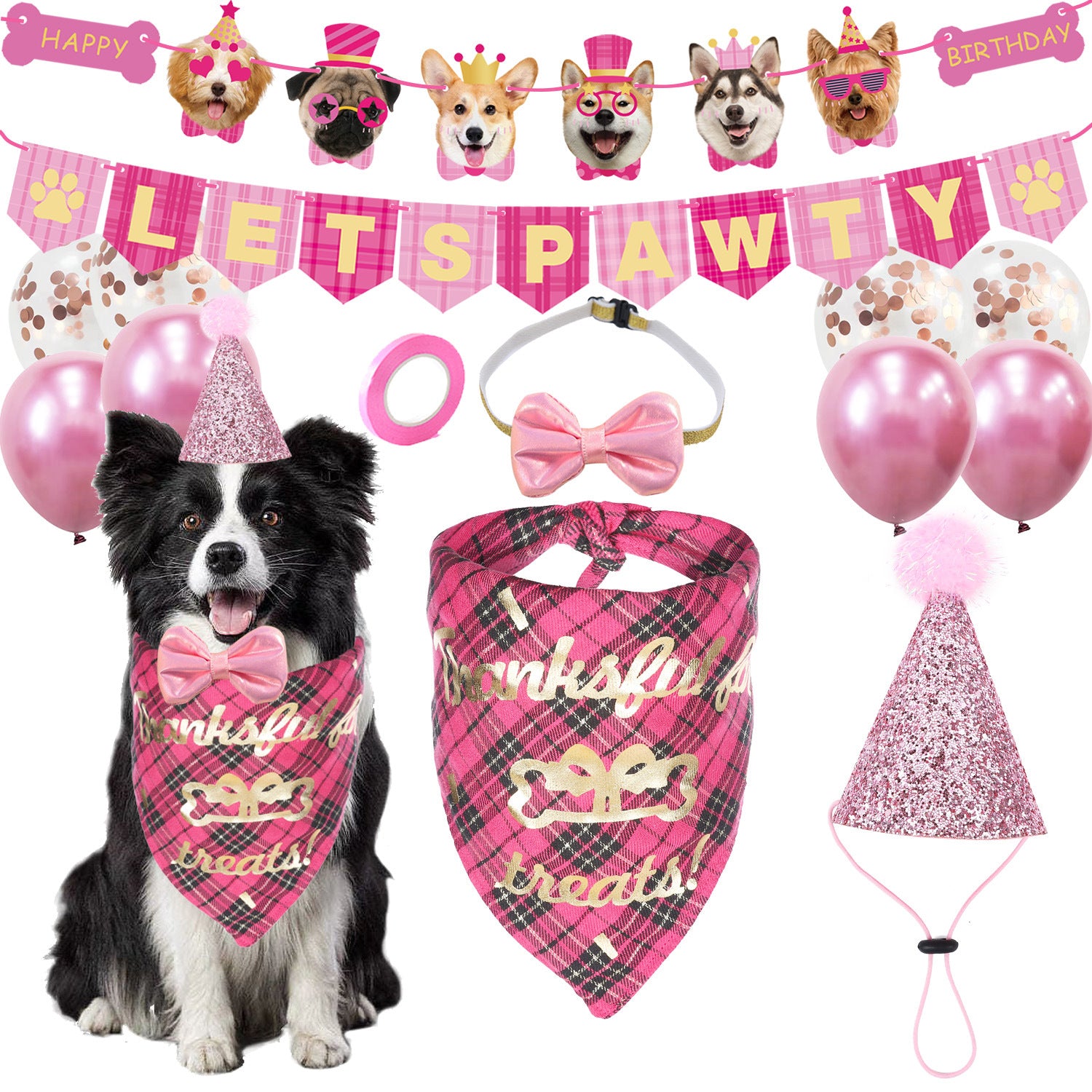 All-in-One Pet Birthday Set – Perfect Gift For Girl Dog & Cat Birthday Parties