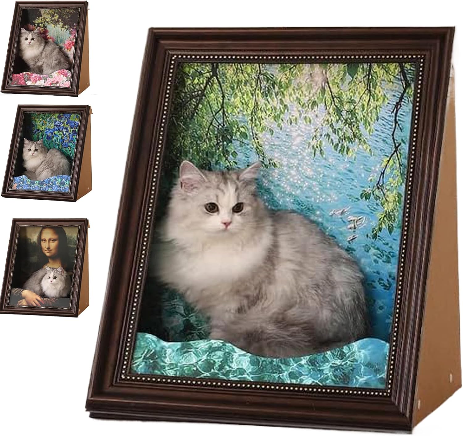 Creative Oil Painting Cat Bed | Artistic Scratcher (Lake Ripple)
