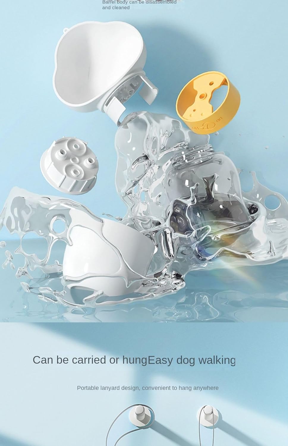 Portable Pet Water Feeding Bottle Cloud-Shaped 2-in-1 Pet Food &Water Bottle – Adventure-Ready Companion (12 oz + 7 oz)