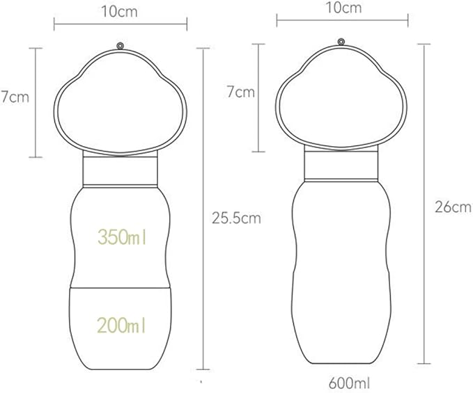 Portable Pet Water Feeding Bottle Cloud-Shaped 2-in-1 Pet Food &Water Bottle – Adventure-Ready Companion (12 oz + 7 oz)