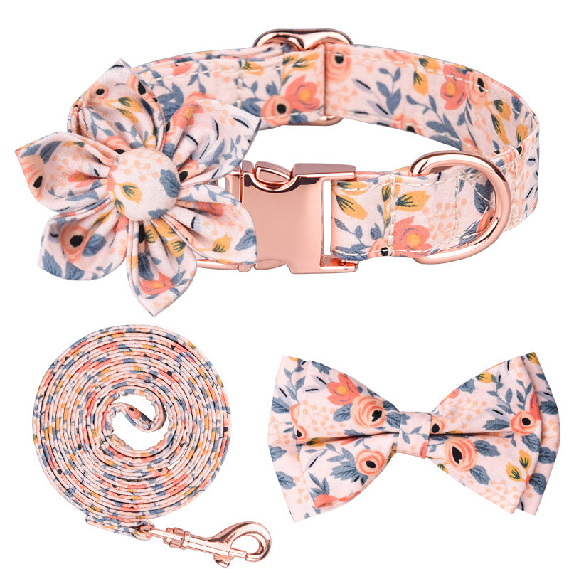 Luxury Cotton Cat Collar Leash Set – Elegance for Your Beloved Companion/Orange