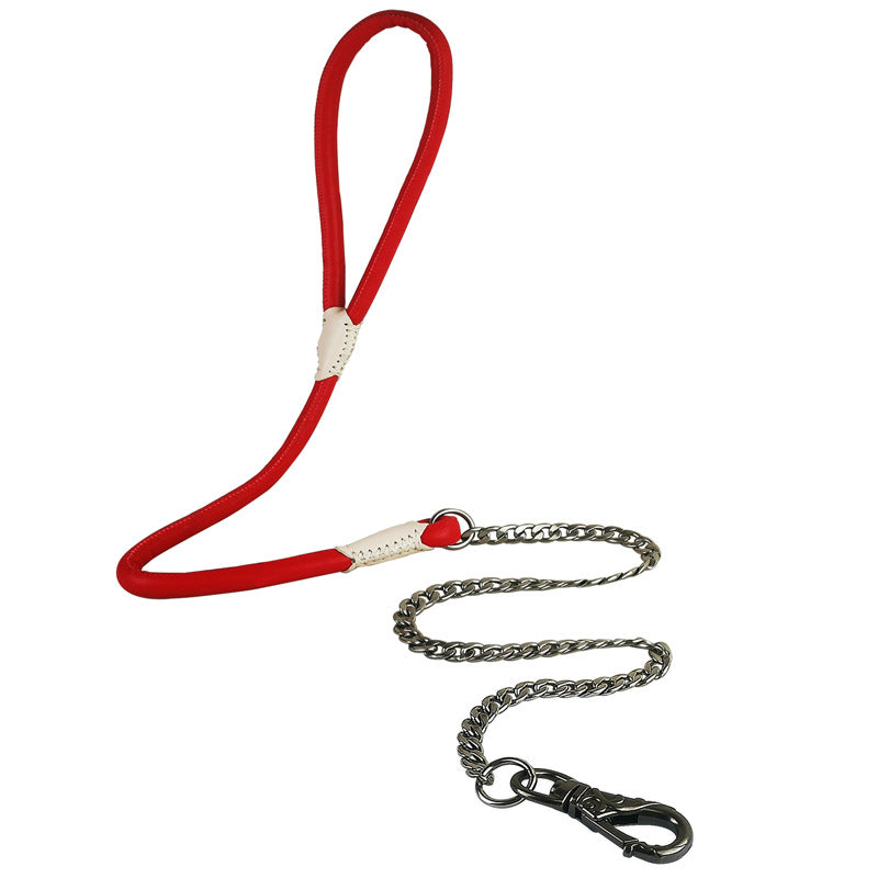 Premium Microfiber Leather & Stainless Steel Pet Leash – Strength Meets Elegance