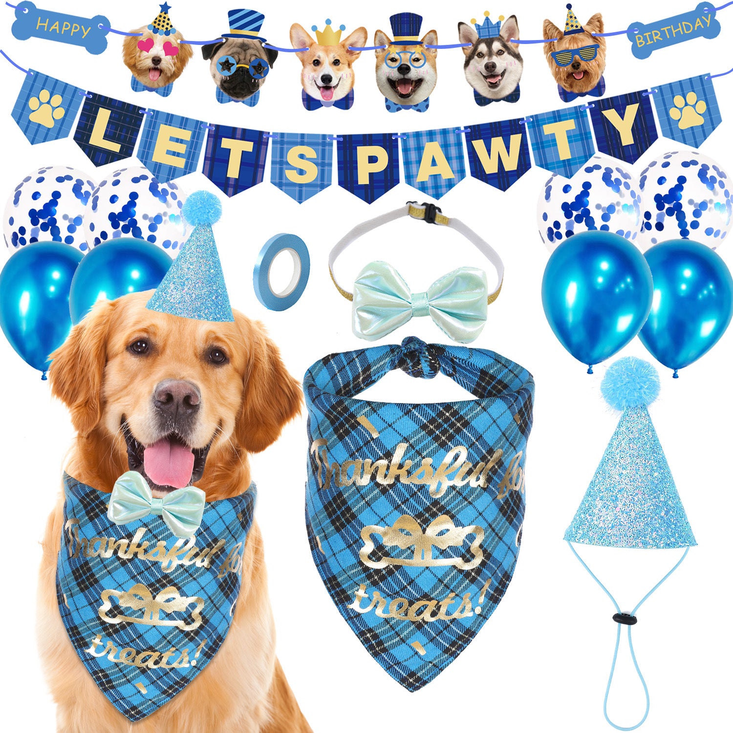 All-in-One Pet Birthday Set – Perfect Gift For Boy Dog & Cat Birthday Parties