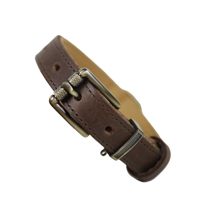 Premium Leather Dog/Cat Collar – Adjustable Comfort, Timeless Style(Brown)