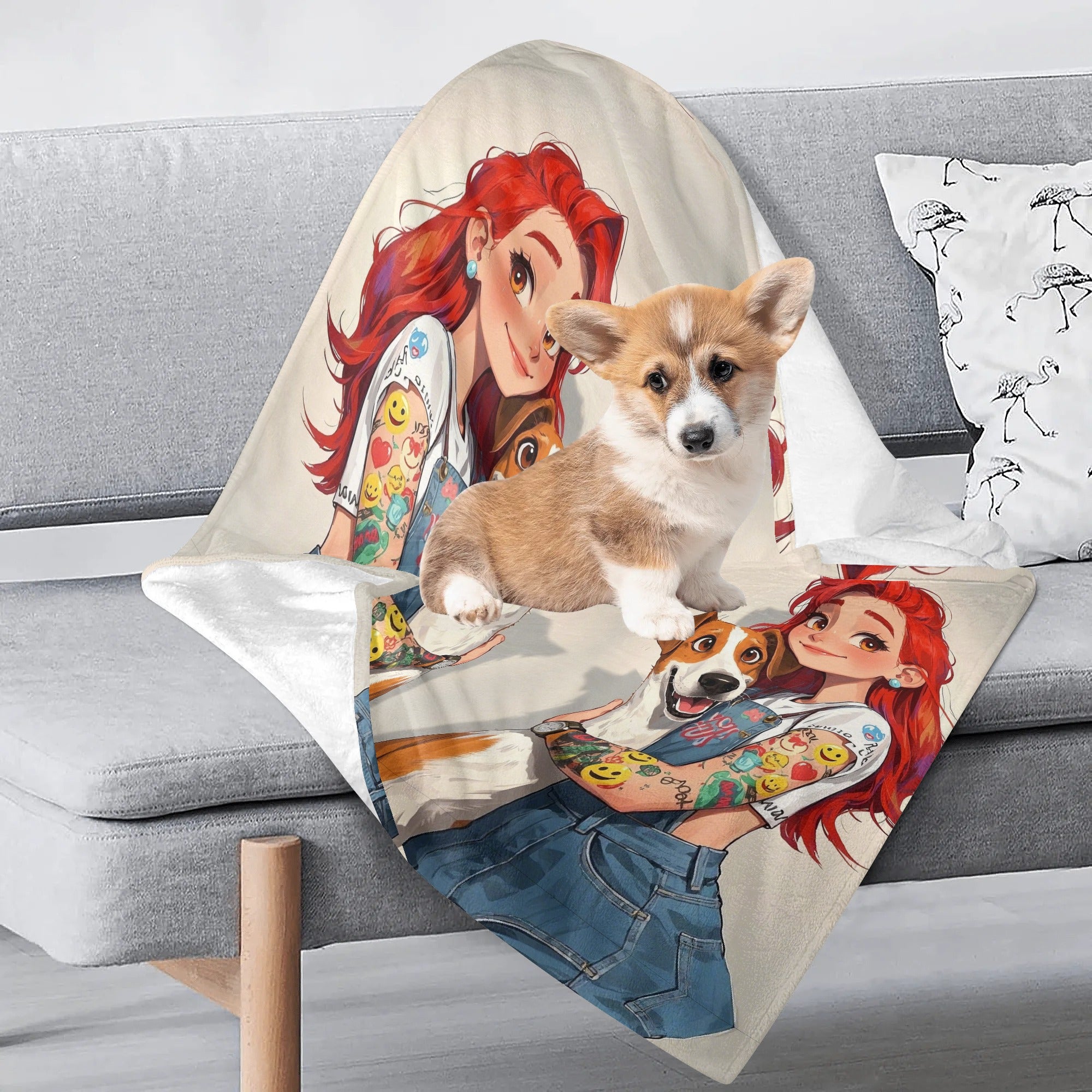 Custom Pet Blanket - Personalized Photo Design, Ultra-Soft & Machine-Washable