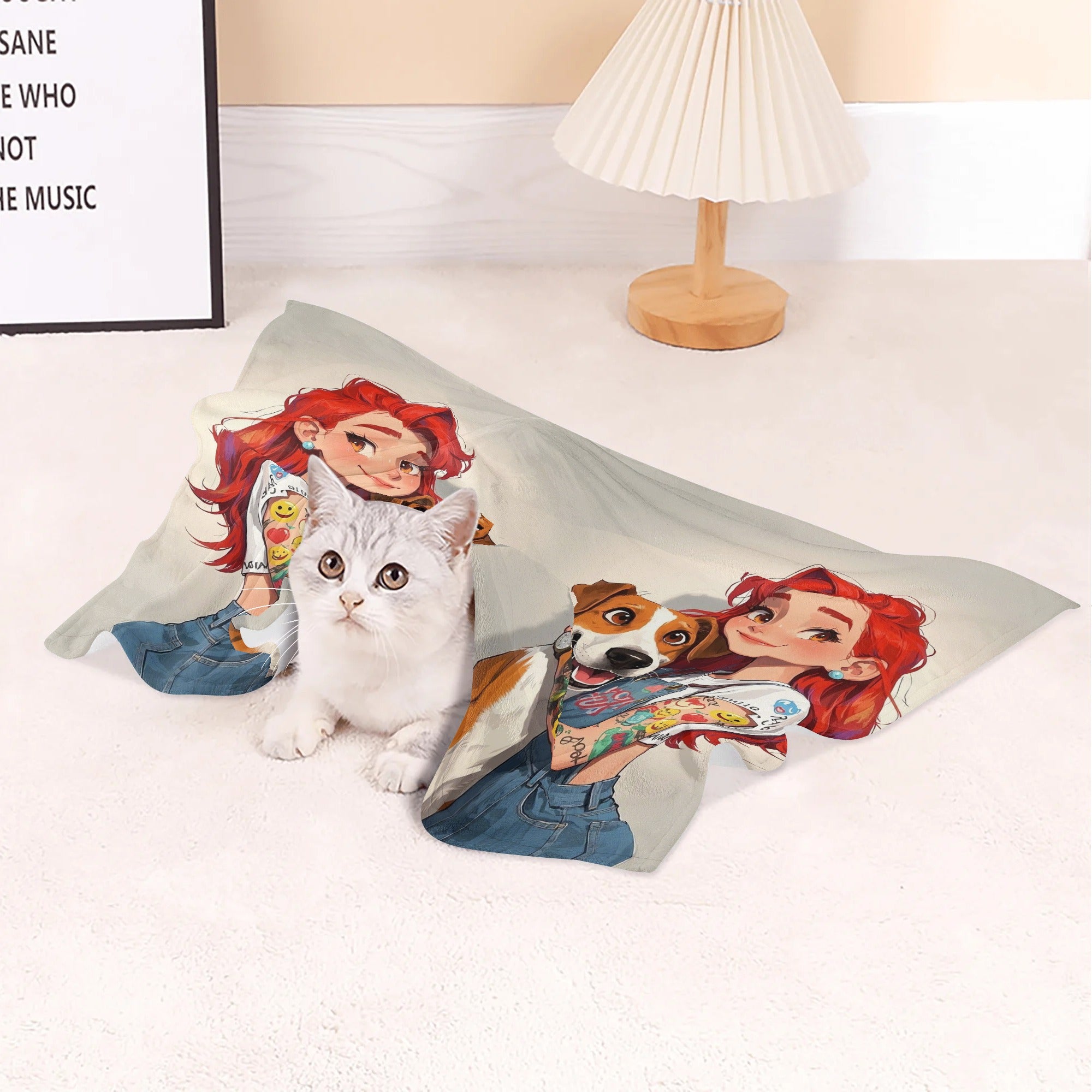 Custom Pet Blanket - Personalized Photo Design, Ultra-Soft & Machine-Washable