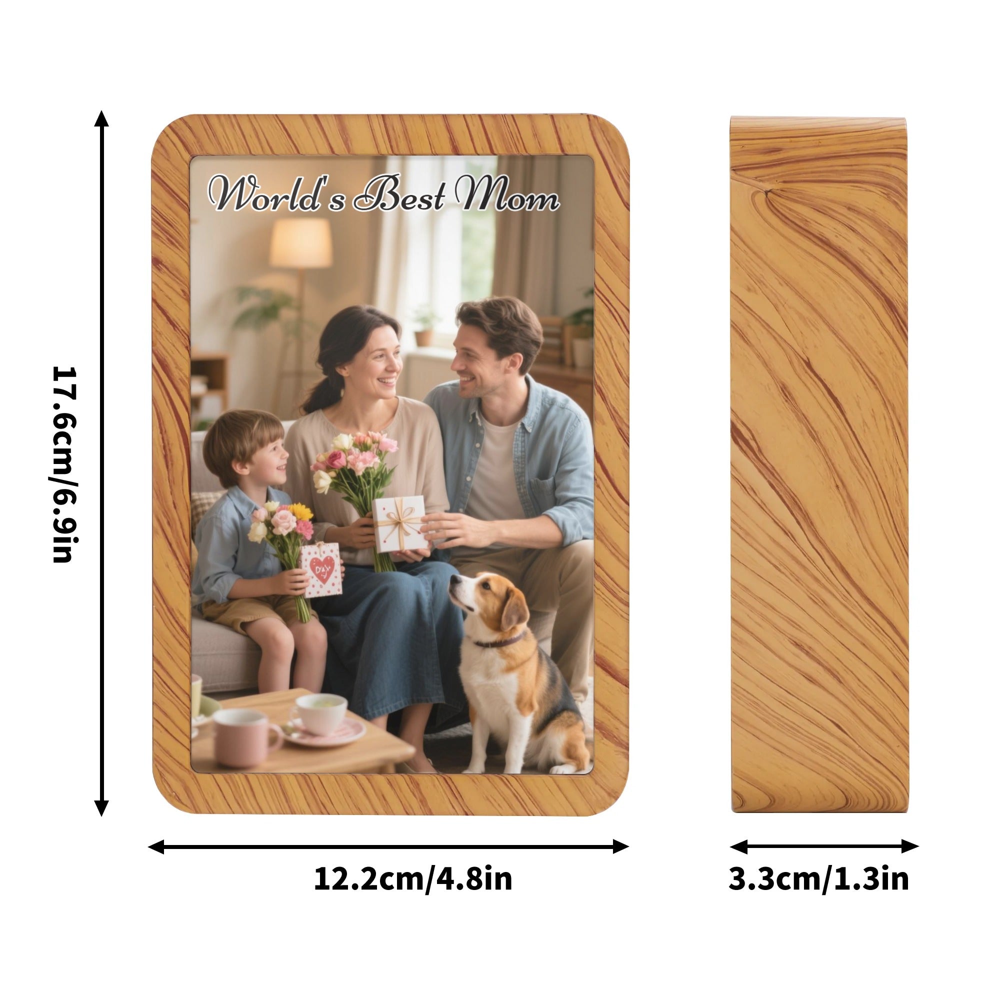 Personalized Magic Mirror Frame with LED Light(Vertical Type) – Elegant Gift for Men, Women, Friends, and Family