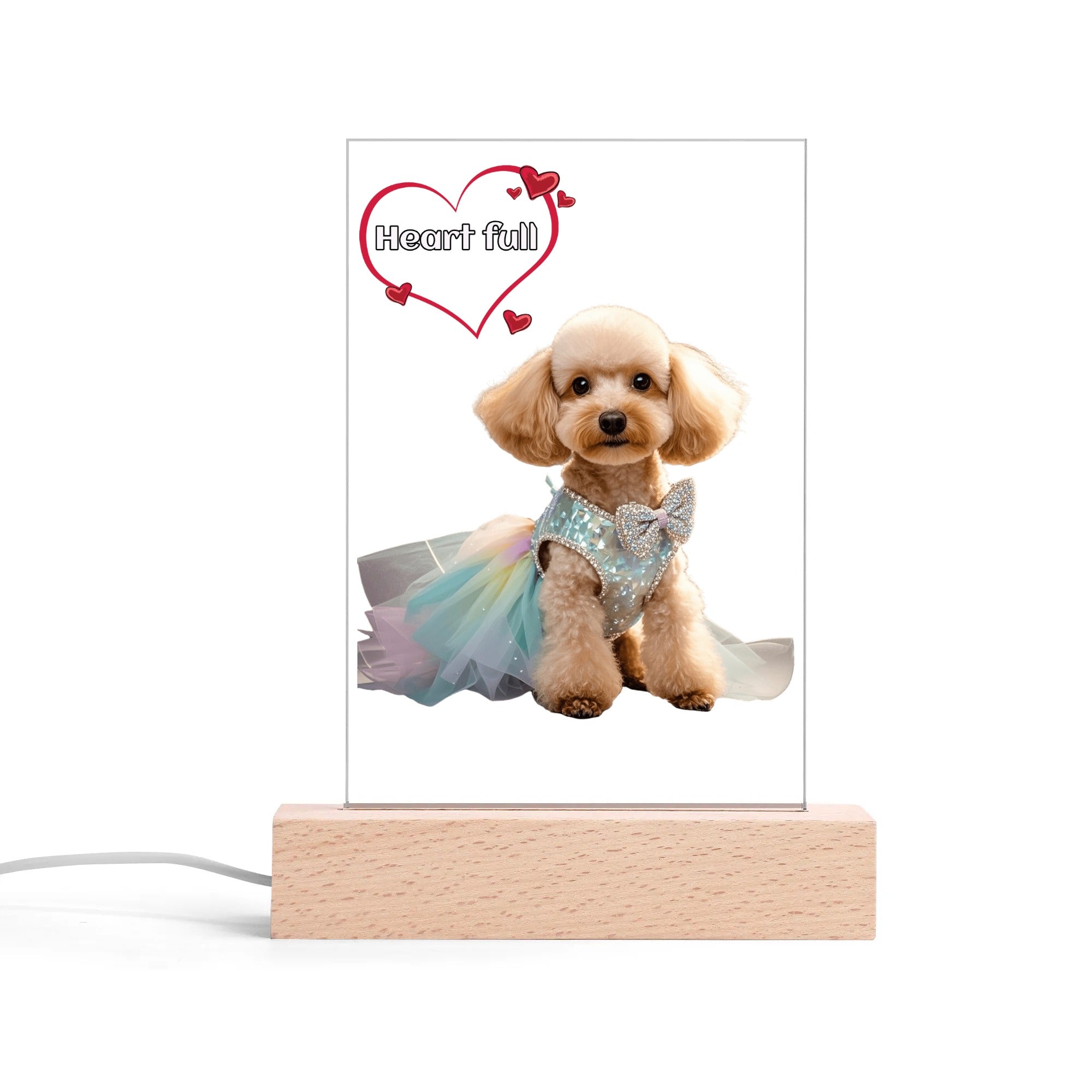 Personalized Acrylic LED Lamp with Wooden Base – A Stylish Decorative Gift for Any Occasion