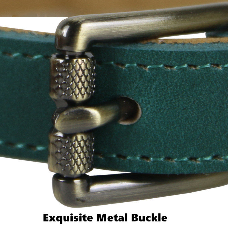 Premium Leather Dog/Cat Collar – Adjustable Comfort, Timeless Style(Orange)