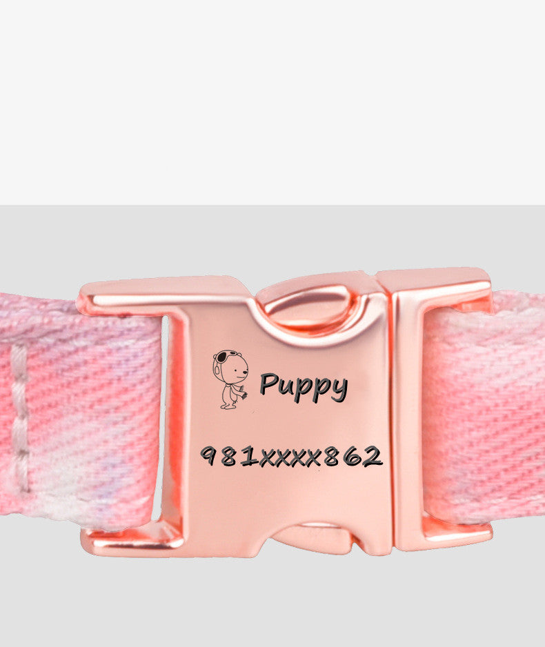 Floral Bow Pet Collar – Elegant, Adjustable & Custom Pet Name