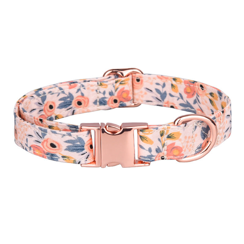 Luxury Cotton Cat Floral Collar Set for Discerning Pet Lovers – Premium Safety & Style/Orange