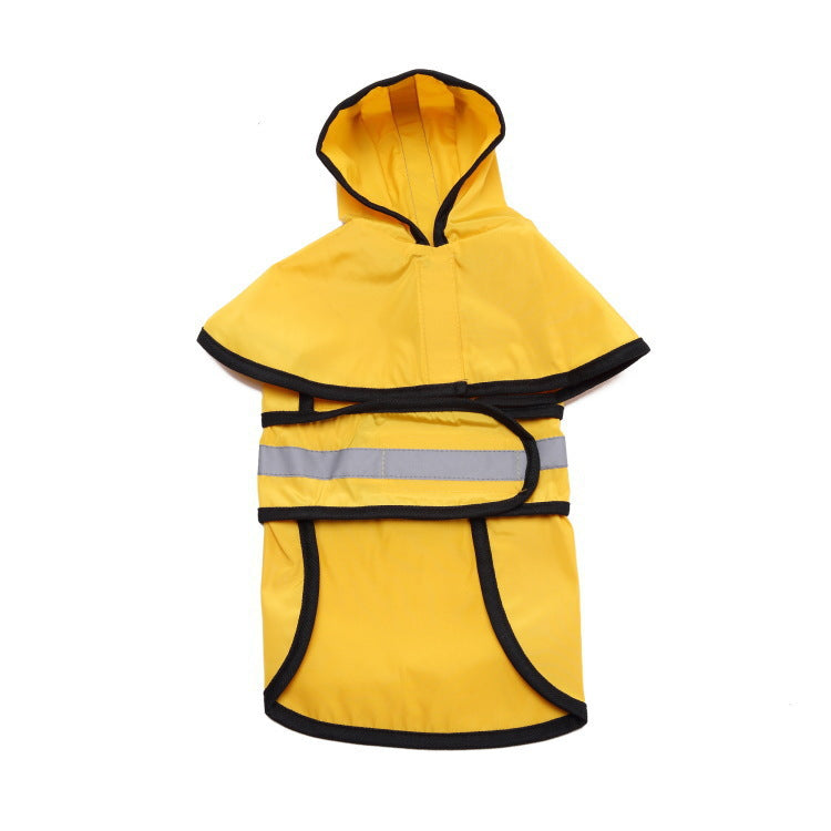 Pet Raincoat With Harness Opening & Reflective Strip