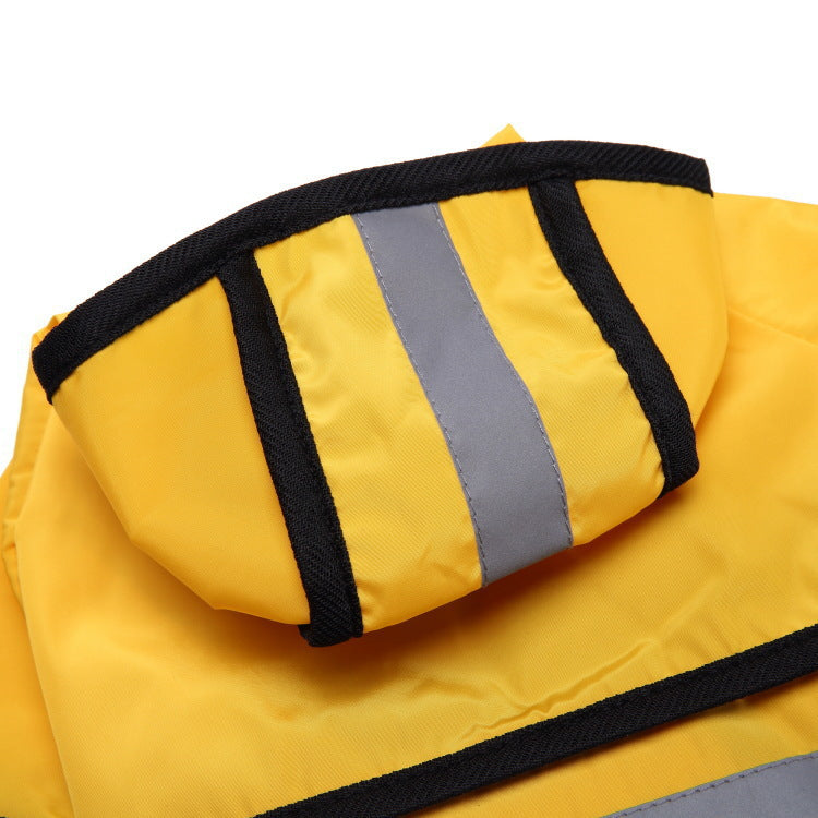 Pet Raincoat With Harness Opening & Reflective Strip