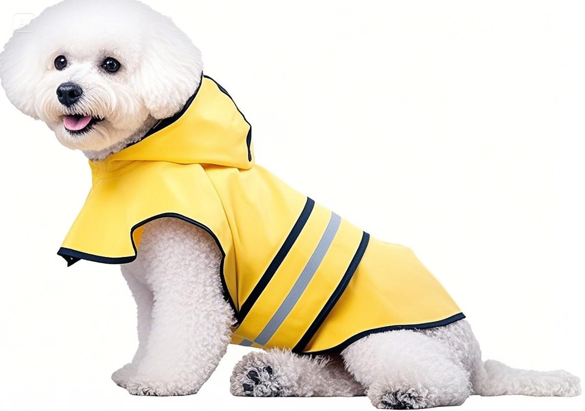 Pet Raincoat With Harness Opening & Reflective Strip