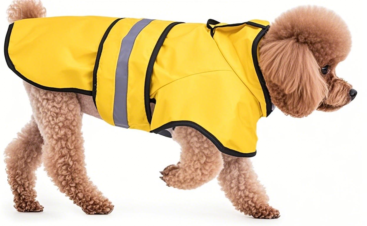 Pet Raincoat With Harness Opening & Reflective Strip