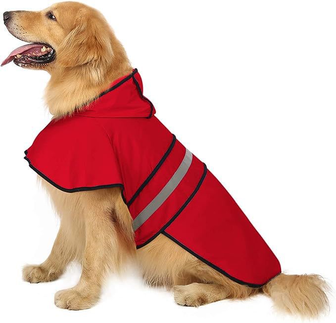 Pet Raincoat With Harness Opening & Reflective Strip