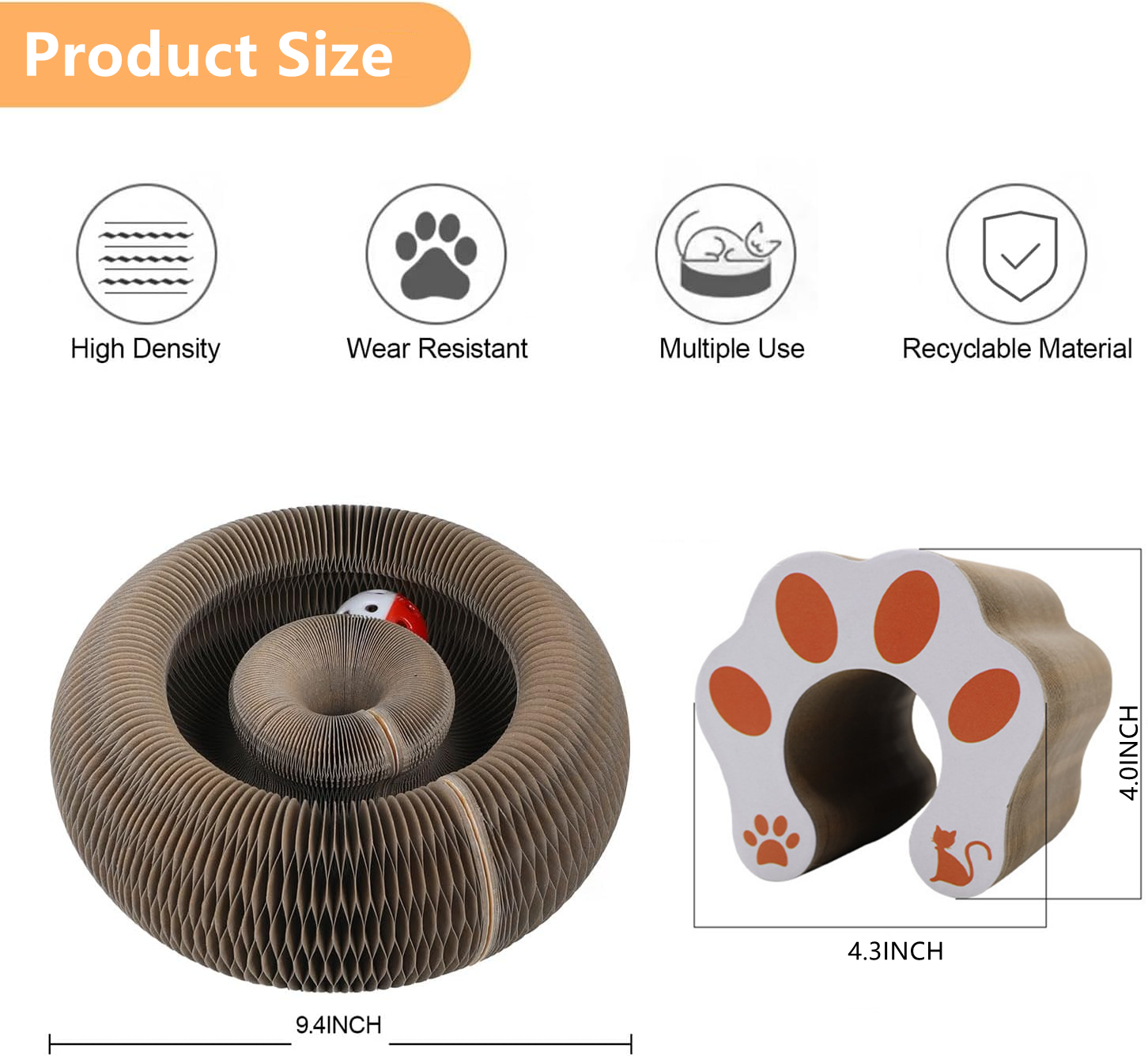 Magic Accordion Cat Scratching Board--Multi Functions Cat Ball Adventure Toy
