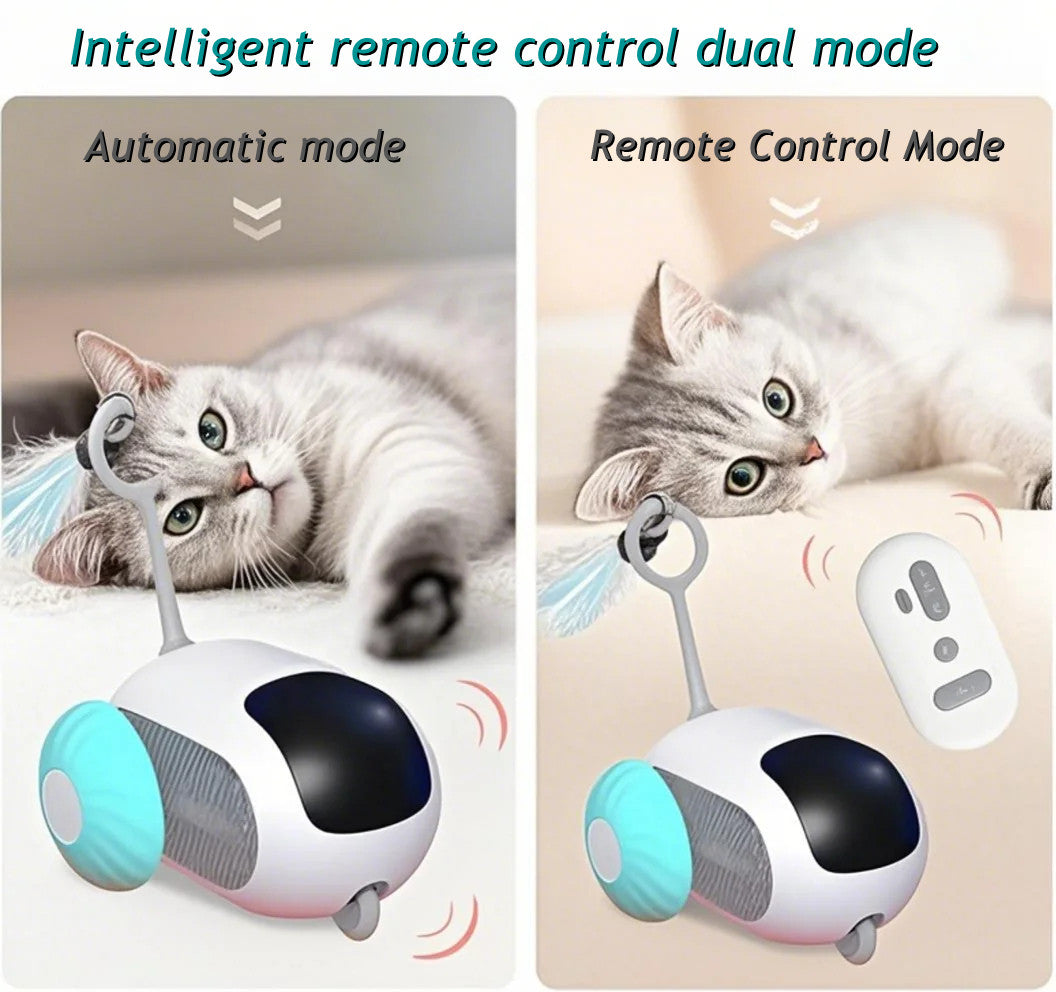 Self-Driving Cat Toy with Obstacle Avoidance + Human-Controlled Chase Modes